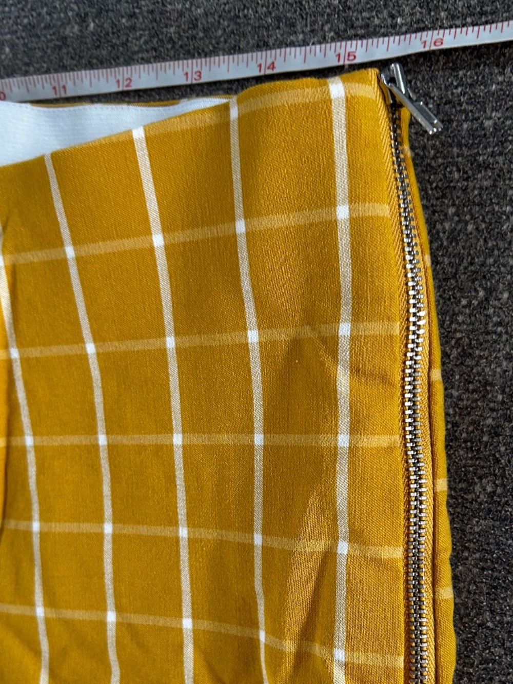 🌺Mustard Plaid Stretchy Office Pants - Picture 2 of 11